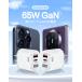 65W GaN �}���[�d�� USB-C PD�Ή� AC�A�_�v�^�[ 2�|�[�g�����[�d PSE�F�� QC3.0�Ή� �R���p�N�g �P�[�u���t�� �֘A�摜2