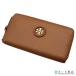  ломбард TORY BURCH Tory Burch бумажник раунд Zip кожа длинный кошелек Brown H7572... ломбард 