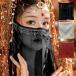  face veil mask dance costume black . Japanese style historical play race costume fancy dress cosplay veil Berry Dance olientaru Arabia n Night Club cy57n-p0