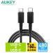 USB Type-C �P�[�u�� C-C �ő�60W�o�͑Ή� 1m PD �}���[�d�Ή� ���ϋv �����f�[�^�]�� 480Mbps 2�N�ۏ� AUKEY Impulse Series CB-CC15