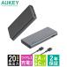 �y���l�i�������z���o�C���o�b�e���[ 10000mAh ���C�����X�[�d 3�䓯���[�d USB-A USB-C �}�C�N��USB 20W PD�Ή�  iPhone Android AUKEY �I�[�L�[ PB-Y32S