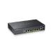 Zyxel 8-Port Gigabit Ethernet Layer 2 Managed PoE+ Switch with 180 Watt Budget and 2 Gigabit Combo Ports and Hybrid Cloud Mode [GS2220-10HP]