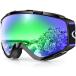 findway Ski Goggles, Findway 100percent UV Protection OTG Snow Goggles For Men, Women  Youth C revo Green Lens Vlt percent