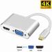 USB Type C to HDMI VGA ץ 2in1 HDMI VGAƱ ®ž USB C Thunderbolt 3б Type-C to HDMI 4K 2K 30Hz VGAץ ̵