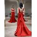  вечернее платье Eve человек g платье красный задний отсутствует спина открытие 2 следующий . презентация длинное платье исполнение . цветное платье A линия платье лента концерт большой размер 