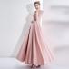  цветное платье вечернее платье свадьба длинный рукав розовый исполнение . длинный дешевый Eve человек g платье 2 следующий . невеста платье для торжеств концерт презентация большой размер 