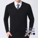  свитер вязаный кашемир мужской V шея длинный рукав большой размер бизнес одноцветный весна осень-зима мягкий мужчина .... тонкий 