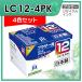 LC12-4PK �б� ���å� �ꥵ�����륤�� JIT-B124P 4�����å�