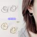  earcuff large .. simple Gold Circle both ear for 2 point one pair casual elegant deformation stylish gift sack attaching ec01