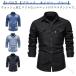  Denim рубашка American Casual woshu обработка тонкий тонкий мужской рубашка в ковбойском стиле длинный рукав Denim casual рубашка весна осень тонкий большой размер осень одежда b