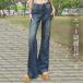  flare pants Denim женский низ сапоги cut красивый . свободно прекрасный ножек 10 минут длина карман весна лето осень-зима всесезонный 