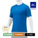  бейсбол нижняя рубашка Mizuno официальный Zero плюс low шея короткий рукав голубой бейсбол нижняя рубашка внутренний MIZUNO средняя школа бейсбол . грязный антибактериальный дезодорация . пот скорость .12JAAP30
