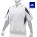  Mizuno официальный половина ZIP жакет унисекс белый × темно-синий 