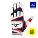  Mizuno официальный ограничение бейсбол перчатки подающего взрослый Mizuno USA коллекция B-303 обе рука для темно-синий × красный batting перчатки симпатичный MIZUNO 1EJEA828 LYP
