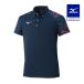  Mizuno официальный собрание память рубашка-поло темно-синий унисекс тренировка одежда 