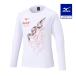  Mizuno официальный собрание память футболка с длинным рукавом мужской женский белый тренировка одежда 