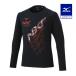  Mizuno официальный собрание память футболка с длинным рукавом мужской женский черный тренировка одежда 