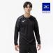 Mizuno официальный пот отделка / вентиляция dry обвес поток футболка длинный рукав черный унисекс тренировка одежда 