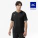  Mizuno официальный пот отделка / вентиляция dry обвес поток футболка черный мужской тренировка одежда 