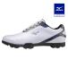  Mizuno official wide style light Golf men's white × navy golf shoes clearance 