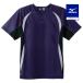  Mizuno официальный легкий рубашка Junior лиловый × черный × белый × белый трубчатая обводка клиренс 
