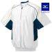  Mizuno официальный половина ZIP жакет / короткий рукав 2013 мир модель белый × темно-синий 