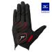  Mizuno официальный двойной рукоятка перчатки / левый рука Golf мужской черный × красный 
