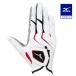  Mizuno официальный двойной рукоятка перчатки / правый рука Golf мужской белый × красный 