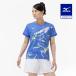  soft теннис бадминтон игра рубашка Mizuno официальный теннис ракетка спорт игра одежда MIZUNO женский Ultra морской 