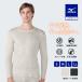  Mizuno официальный .. повышение температуры Mizuno premium hot внутренний breath Thermo Daily модель средний толщина вырез лодочкой рубашка с длинным рукавом vapor silver мужской 
