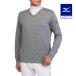  Mizuno официальный Golf одежда V шея вязаный свитер мужской серый .