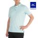  Mizuno официальный Golf одежда контакт охлаждающий лёд Touch короткий рукав вместе воротник рубашка мужской голубой свечение . жара меры тепловая защита . средний . меры клиренс 