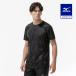  Mizuno официальный пот отделка вентиляция dry обвес поток графика футболка черный x серый мужской 