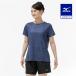  Mizuno официальный пот отделка вентиляция dry обвес поток графика футболка Estate голубой женский 