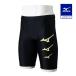  Mizuno официальный Stroke ONE/ водоотталкивающий половина леггинсы черный x фрезия желтый мужской 