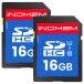 INDMEM SD������ 16GB 2�祻�å�SDHC ���꡼������ UHS-I U1 Class10 ��® Full HD �ӥǥ� ����
