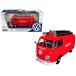 Volkswagen Type 2 (T1) Fire Van Red 1/24 Diecast Model Car by Motormax