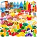 JOYIN 135Pcs Kids Play Food Set, Value Pretend Food for Play Kitchen with Fruit, Vegetable, Food Can, Dessert, Tableware, Bottles, Dramatic Plastic Fo