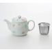 . ceramics small teapot white / floral print 500ml Arita . Sakura ... pot ( basket net attaching )