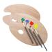 LIKENNY[2 piece set ] picture Palette wooden paint Palette oil Palette parent finger hole . round shape. smooth . paint tray painter. handicraft therefore. Palette art 