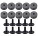 Yibuy 10 piece insertion . black drum set exchange parts felt washer + plastic long cymbals sleeve flange base attaching 