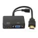 Cablecc HDMI to VGA &amp; HDMI���X�X�v���b�^�[ �I�[�f�B�I�r�f�I�P�[�u�������A�_�v�^�t�� HDTV PC���j�^�[�p