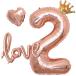 deerzon rose Gold 2 лет цифра ba Rune party украшение установка день рождения девочка Heart способ судно ( цифра [2])
