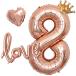 deerzon rose Gold 8 лет цифра ba Rune party украшение установка день рождения девочка Heart способ судно ( цифра [8])