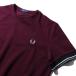  Fred Perry twin наконечник олень. . футболка M2396 597 OXBLOOD FRED PERRY мужской короткий рукав 2026 год весна лето 2026SS