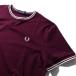  Fred Perry twin наконечник футболка M1588V 64A OX BLOOD FRED PERRY мужской женский унисекс короткий рукав 2026 год весна лето 2026SS