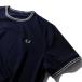  Fred Perry twin наконечник футболка M1588V T73 NAVY FRED PERRY мужской женский унисекс короткий рукав 2026 год весна лето 2026SS