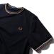  Fred Perry twin наконечник футболка M1588V P69 BLACK FRED PERRY мужской женский унисекс короткий рукав 2026 год весна лето 2026SS