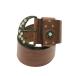 DIESEL дизель стразы широкий кожаный ремень Brown 95 IT5B6Q0ST614
