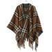 BURBERRY Burberry шерсть проверка накидка пончо 8050483 Brown ITZ2O84XBQ3E